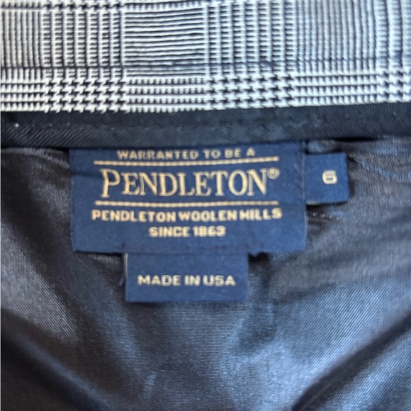 Pendleton Wool Glen Plaid Prince of Wales Check Gray Skirt Tailored Career 6 - Picture 5 of 8